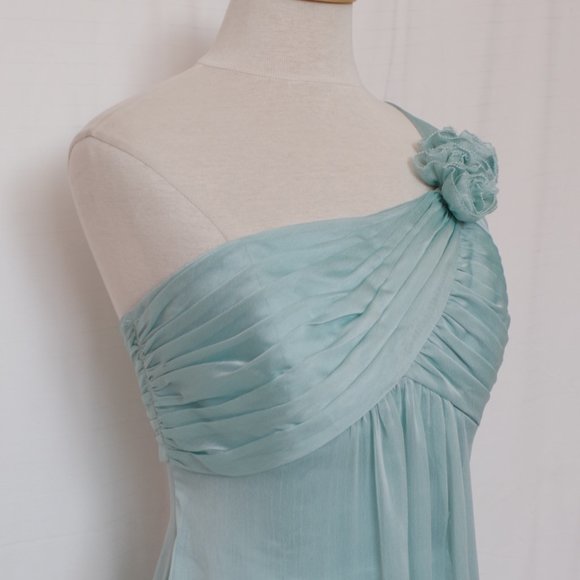 Belsoie "Seaglass" One Shoulder Chiffon Bridesmaid/Formal Gown NEW- Sz. 10 - Picture 4 of 10